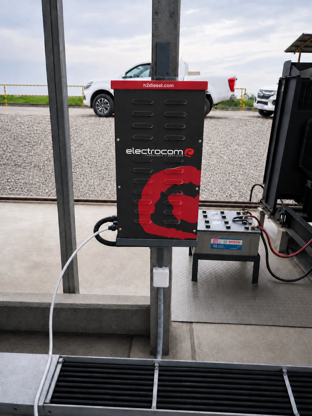 Instalación H2Diesel en campo camaronero